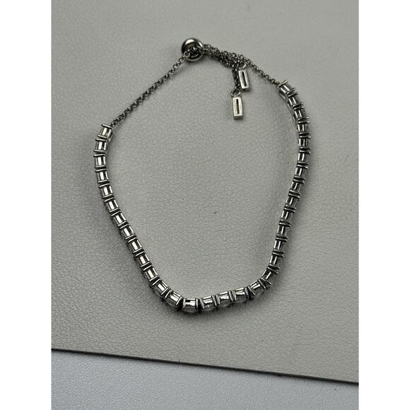 Jeulia Adjustable Sterling Silver Clear Tennis Bracelet - Picture 3 of 10